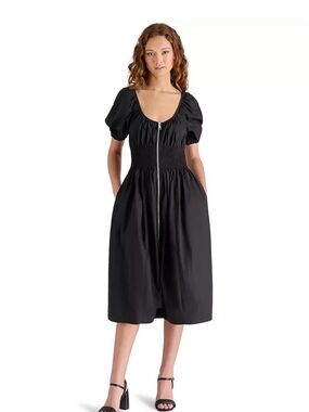 Steve Madden Liora Puff Sleeve Midi Dress size S